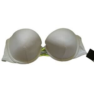 NWT Victoria's Secret Women's Push-Up Bandeau Bikini Swim Top White Size 34C